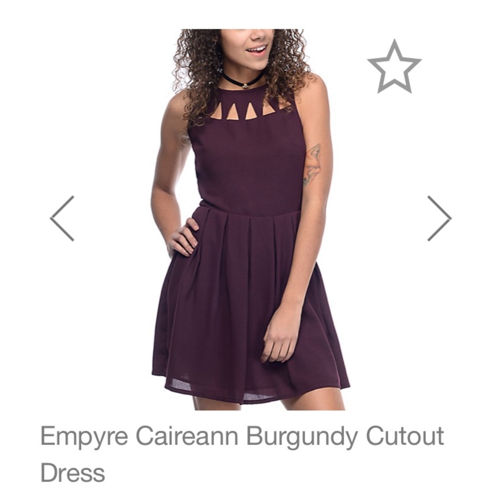 NWT Zumiez Empyre Caireann Burgundy Cutout Dress
